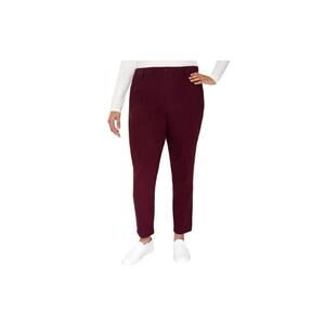 Mario Serrani Women's Textured Pull On Pants, Burgundy, Size.XL.  BL
